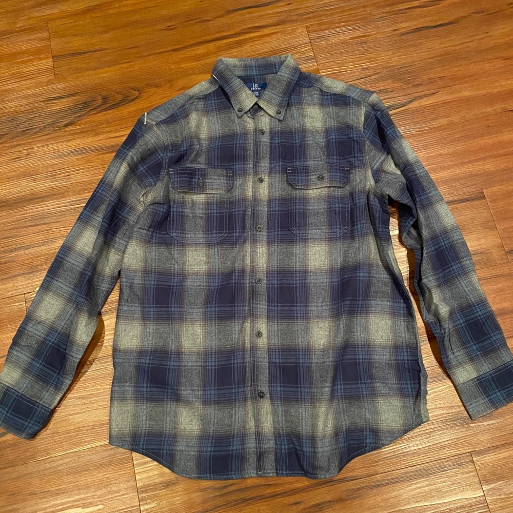 Blue and grey flannel. Men’s